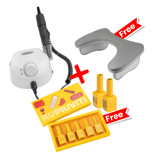 Promotion! KRYPTON I milling cutter + 5 Kupiuviti gel polishes, base, top and armrest as a gift