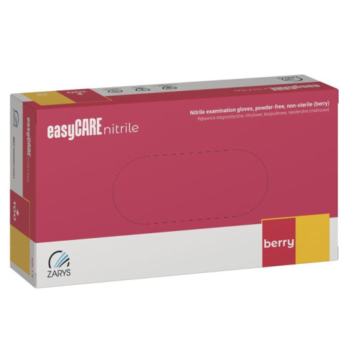 Nitrile gloves easyCARE nitrile BERRY raspberry powder-free, size S, 100 pcs.