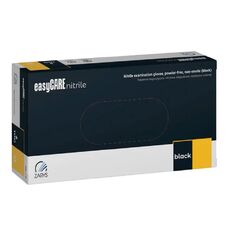 Рукавички нітрилові easyCARE nitrile BLACK чорні неопудрені, розмір L, 100 шт
