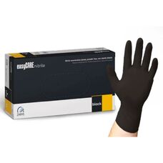 Рукавички нітрилові easyCARE nitrile BLACK чорні неопудрені, розмір L, 100 шт