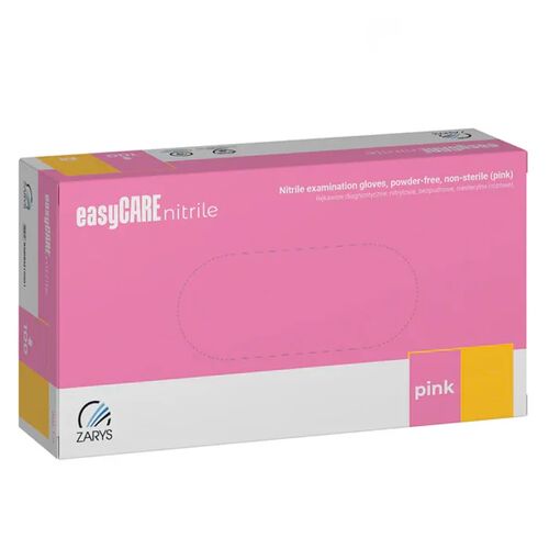 Nitrile gloves easyCARE nitrile PINK, powder-free, size M, 100 pcs.
