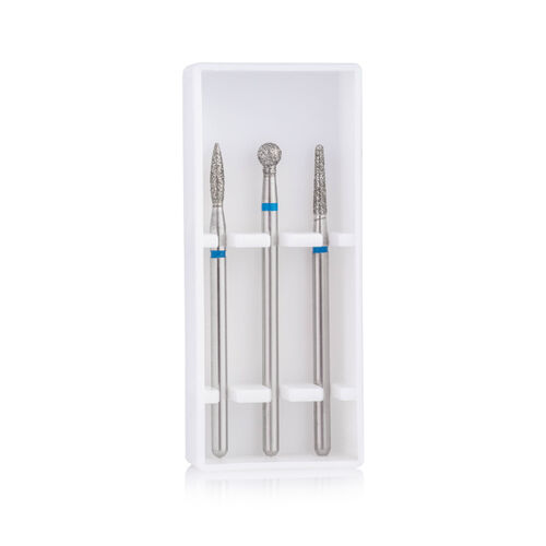 Starter set of cutters for thick cuticles Set-1 BLUE (3 cutters, medium abrasiveness)