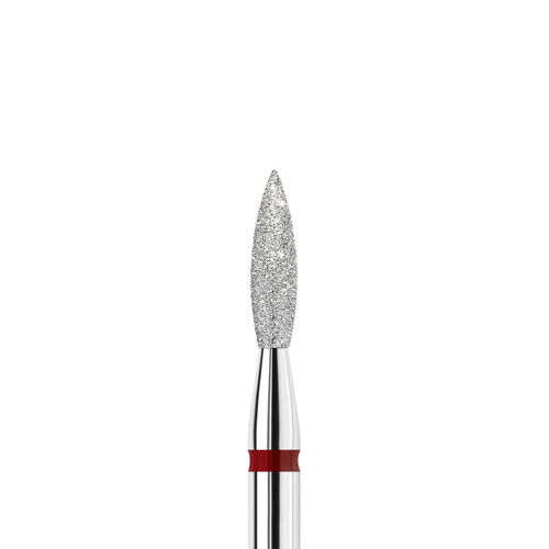 KWARK diamond-platinum bur, sharp elongated flame, red, 2.1 mm (PL218060FF)