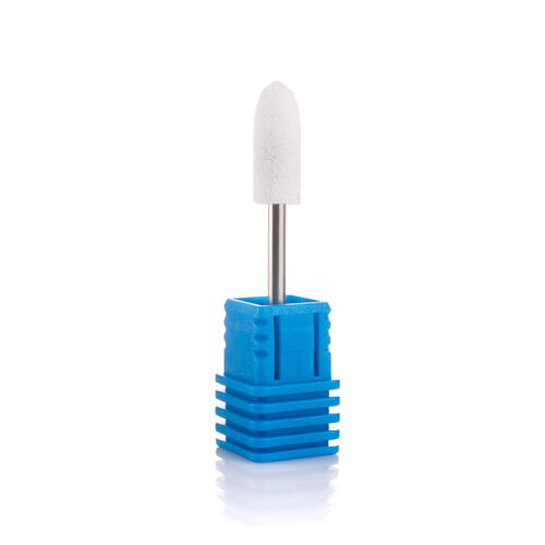 Corundum milling cutter "Bullet, large elongated" - 45-2 diameter 6 mm white