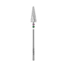 KWARK tungsten carbide cutter, herringbone cone for left-handed people "Shark Blade", green-purple, 6 mm (EGLV-6015-L)