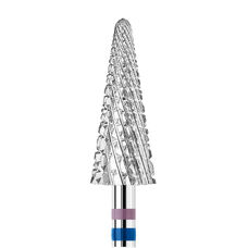 KWARK tungsten carbide cutter, herringbone cone for left-handed people "Shark Blade", blue-violet, 6 mm (EGLV-6015M-L)