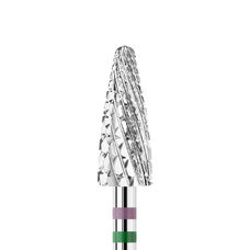 KWARK tungsten carbide cutter, wide cone "corn" for left-handed "Shark Blade", green-purple, 6 mm (KANV-5013-L)