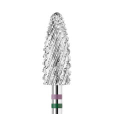 KWARK tungsten carbide cutter, rounded cone "corn" "Shark Blade", green-violet, 6 mm (KANV-5014)