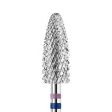 KWARK tungsten carbide cutter, rounded cone "corn" "Shark Blade", blue-violet notch, 6 mm (KANV-5014M)