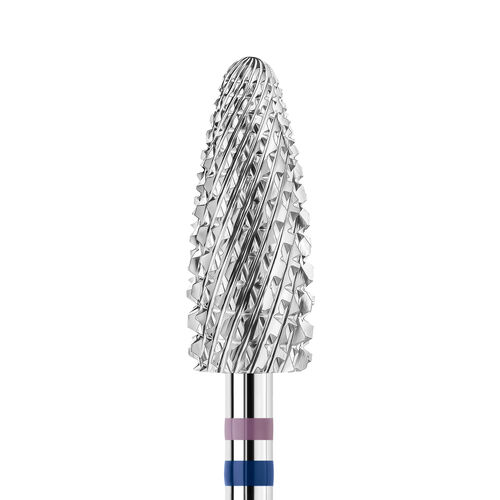 KWARK tungsten carbide cutter, rounded cone "corn" "Shark Blade", blue-violet notch, 6 mm (KANV-5014M)