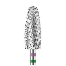 KWARK tungsten carbide cutter, large cone "corn" for left-handed "Shark Blade", green-purple, 6 mm (KANVD-6015-L)