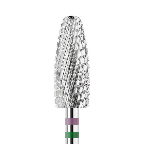 KWARK tungsten carbide cutter, Shark Blade (cross-spiral notch), large cone "corn", green-purple, 6 mm (KANVD-6015)