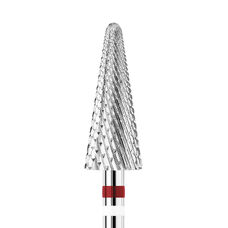 KWARK tungsten carbide cutter, herringbone cone for left-handed people, red, 6 mm (KC601404F0-L)