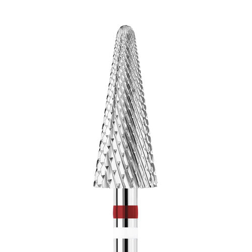 KWARK tungsten carbide cutter, herringbone cone for left-handed people, red, 6 mm (KC601404F0-L)