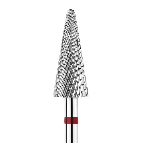 KWARK tungsten carbide cutter, herringbone cone (cross-cut), red, 6 mm (KC601404F0)