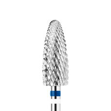 KWARK tungsten carbide cutter, rounded cone "corn" for left-handed use, blue, 6 mm (KT60124MO-L)