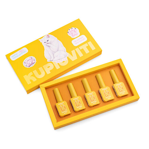 Набір гель-лаків Kupiuviti White Cat Eye, 5 шт 