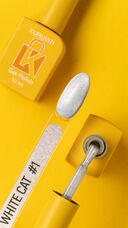 Magnetic gel polish Kupiuviti White Cat Eye No. 001, 10 ml