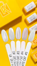 Kupiuviti White Cat Eye gel polish set, 5 pcs