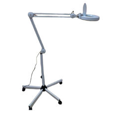 LED floor-standing magnifying lamp, on wheels, 22 W, 5 diopters