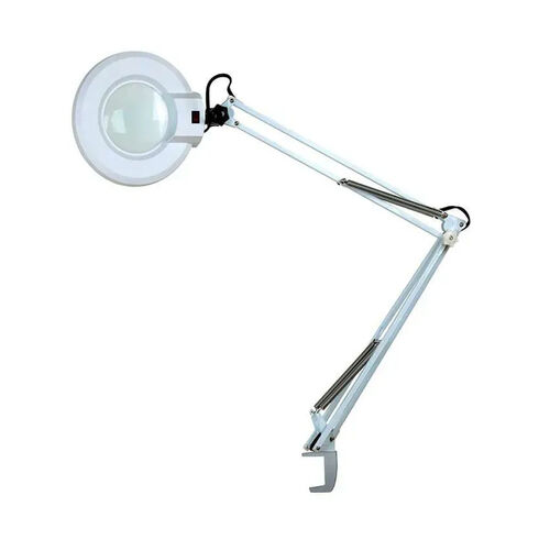 LED magnifying lamp on clamp, 5 diopters, 24 W