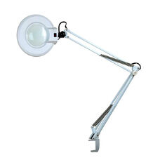 LED magnifying lamp on clamp, 24 W, 5 diopters