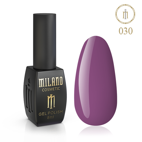 Гель-лак Milano №030, 8 мл (Сірувато-пурпурово-червоний)