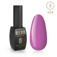 Гель-лак Milano №034, 8 мл (Червоно-пурпуровий світлий)