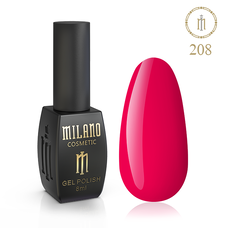 Гель-лак Milano №208, 8 мл (Карміново-червоний)