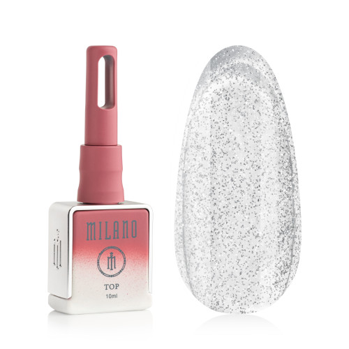 Топ для гель-лаку Milano TOP DISCO PREMIUM “SILVER”, 10 мл