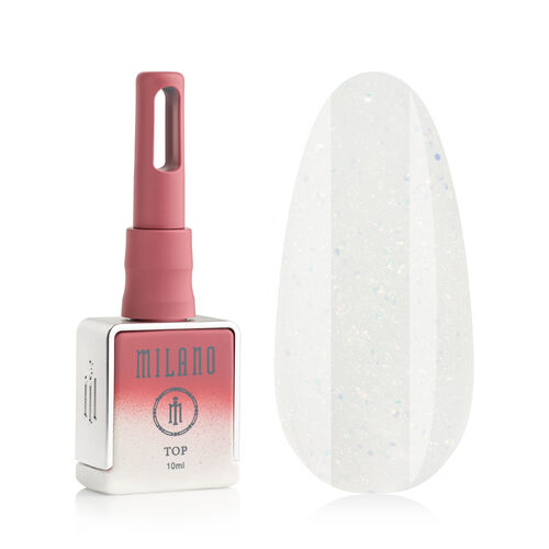 Top for gel polish Milano TOP MILK GLITTER PREMIUM #01, 10 ml