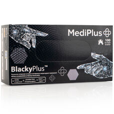 Рукавички нітрилові MEDIPLUS BlackyPlus BLACK неопудрені, розмір M, 100 шт