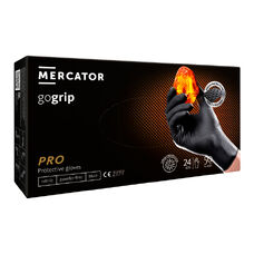 Рукавички нітрилові MERCATOR gogrip black, розмір L, 50 шт