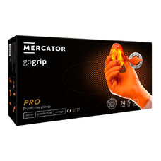 Рукавички нітрилові MERCATOR gogrip orange, розмір L, 50 шт