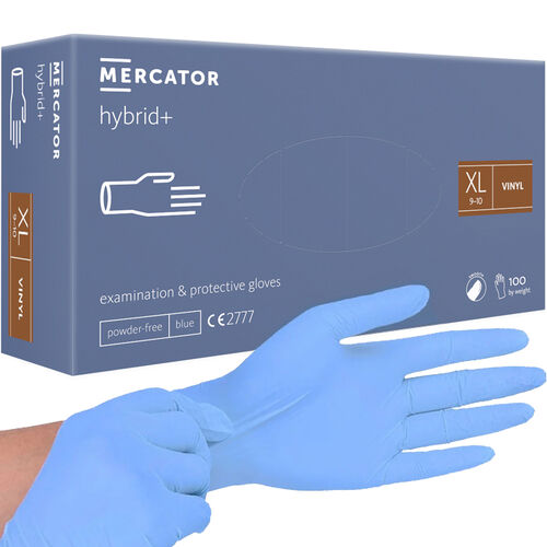 MERCATOR Hybrid+ nitrovinyl gloves powder-free, size XL, 100 pcs