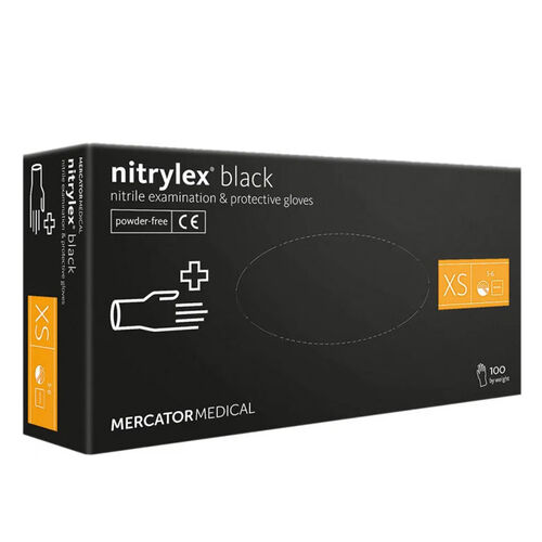 Рукавички нітрилові Mercator Nitrylex BLACK, XS, 100 шт