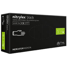 Рукавички нітрилові Mercator Nitrylex BLACK, S, 100 шт