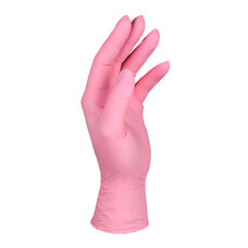 Рукавички нітрилові Mercator Nitrylex PINK неопудрені, розмір S, 100 шт