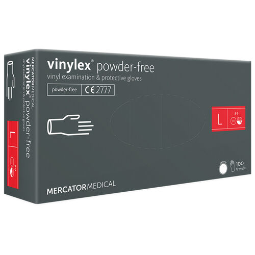 Vinyl gloves MERCATOR Vinylex Powder-Free powder-free, size L, 100 pcs