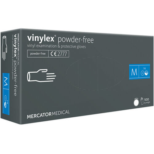 Vinyl gloves MERCATOR Vinylex Powder-Free powder-free, size M, 100 pcs