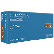 Рукавички нітрилові MERCATOR Nitrylex Classic BLUE неопудрені, розмір XL, 100 шт
