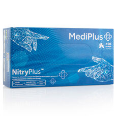 Рукавички нітрилові MEDIPLUS NitryPlus BLUE неопудрені, розмір L, 100 шт