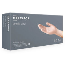 Рукавички вінілові MERCATOR Simple Vinyl неопудрені, розмір L, 100 шт