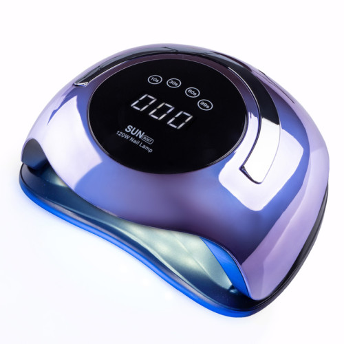 Лампа для манікюру LED+UV SUN BQ-5T MIRROR VIOLET 120W з ручкою